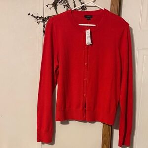 Ann Taylor Red Cardigan Sweater